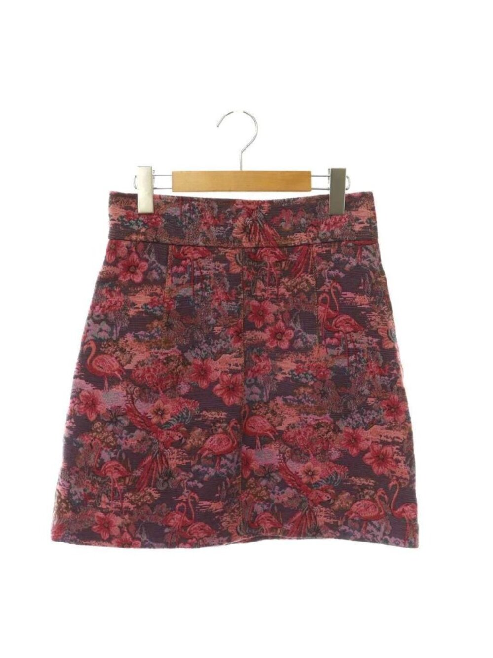 Miu Miu Flamingo Gobelin Weave Skirt Flare Knee-length Purple 40